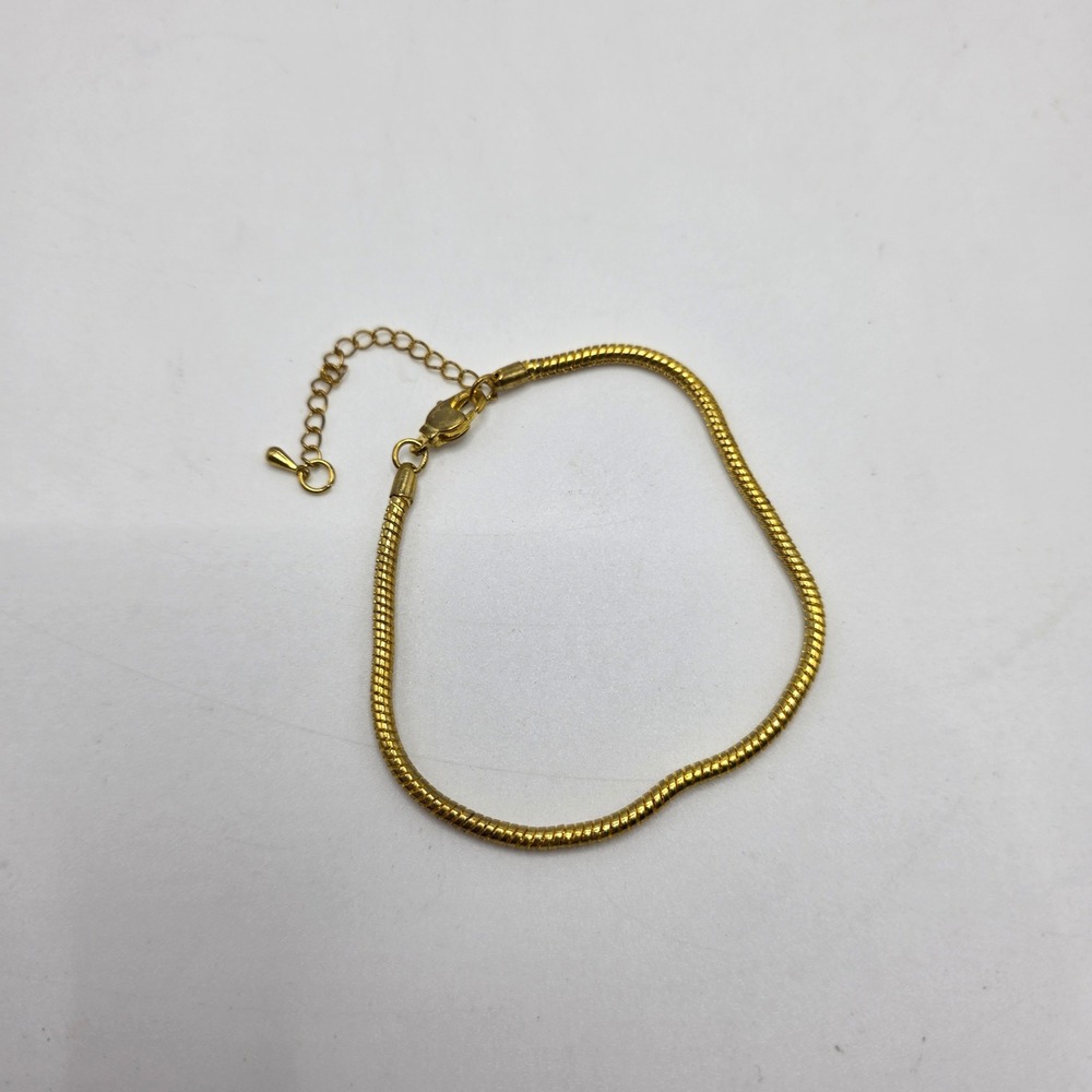 Snake Chain Bracelet Women Gold-Tone Minimalist Sleek‎ Adjustable Jewelry